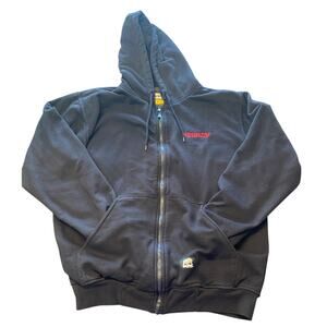 Berne Workwear Thermal Lined Full Zip Hoodie Jacket Black‎ Mens L Utility Warm